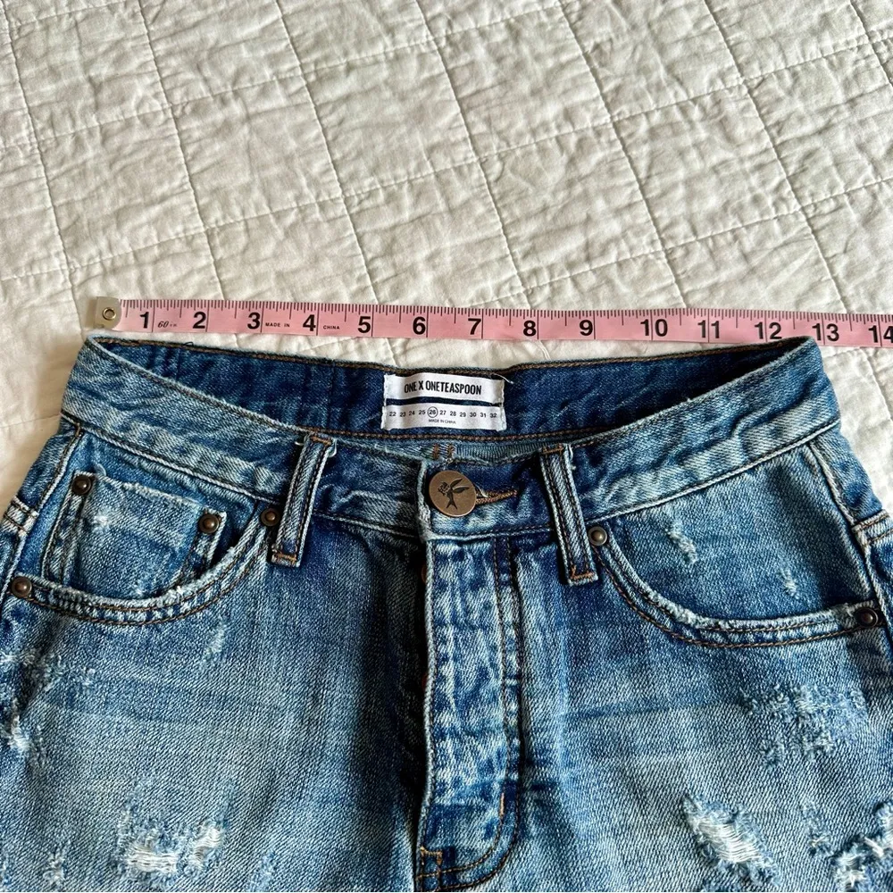ONE TEASPOON Hawks Relaxed Fit Denim Cutoffs Jean Shorts 25 - Image 3