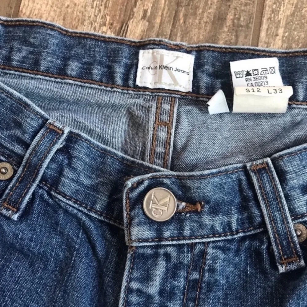 𝅺Vintage Calvin Klein Doublestone Calvin Flare Jeans Size 12 - Image 8