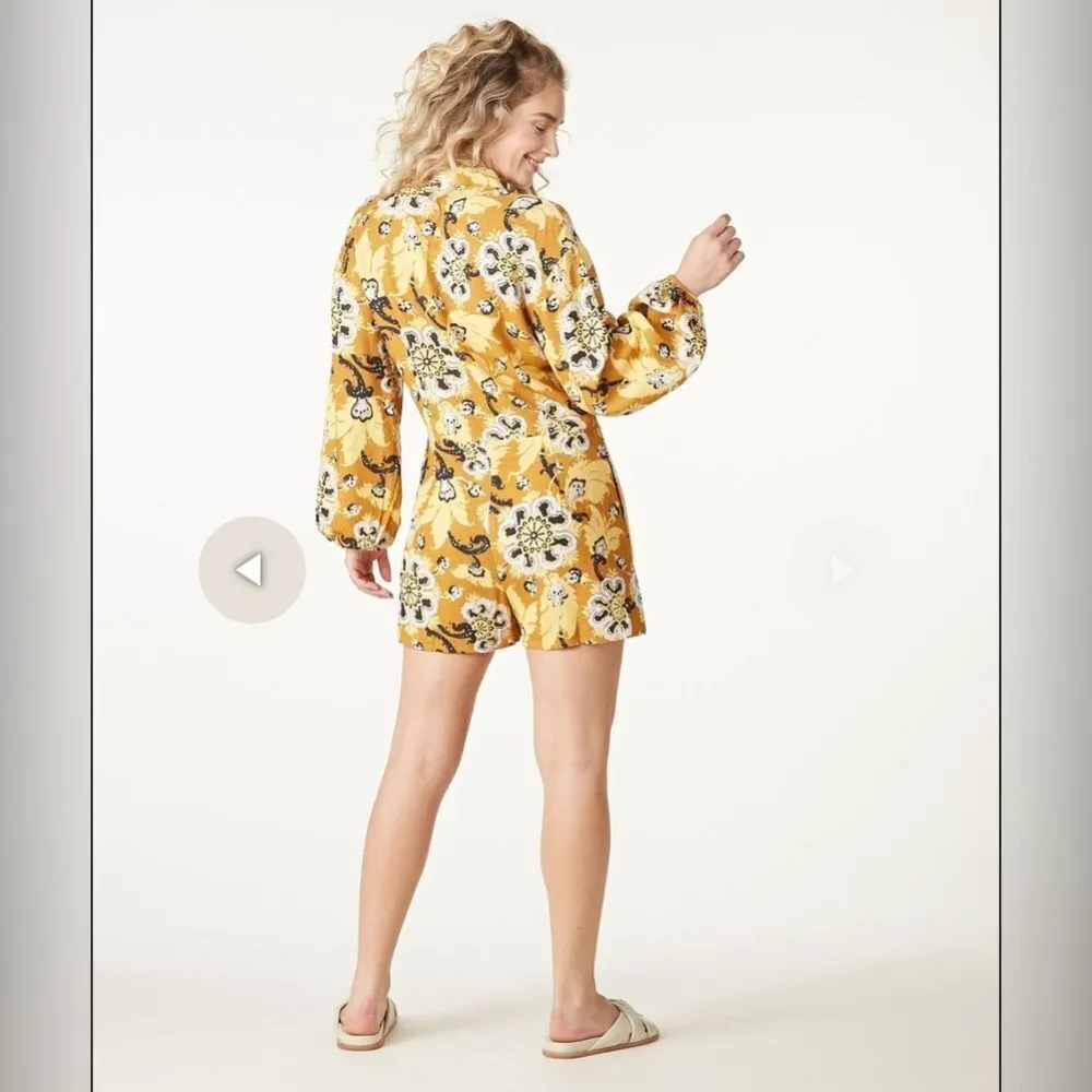 The Odells Size Medium Long Sleeve Romper Yellow - Image 2