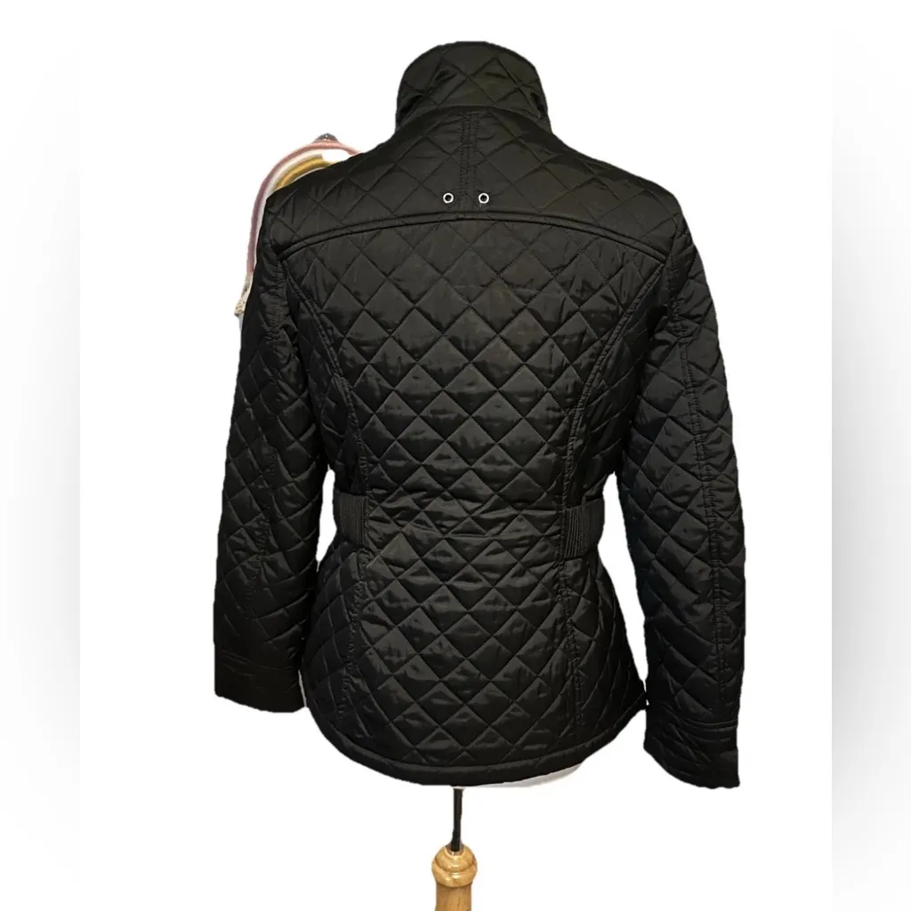 Laundry By Design Medium Black Quilted High Neck Jacket Polyester Sinched Waist - Image 3