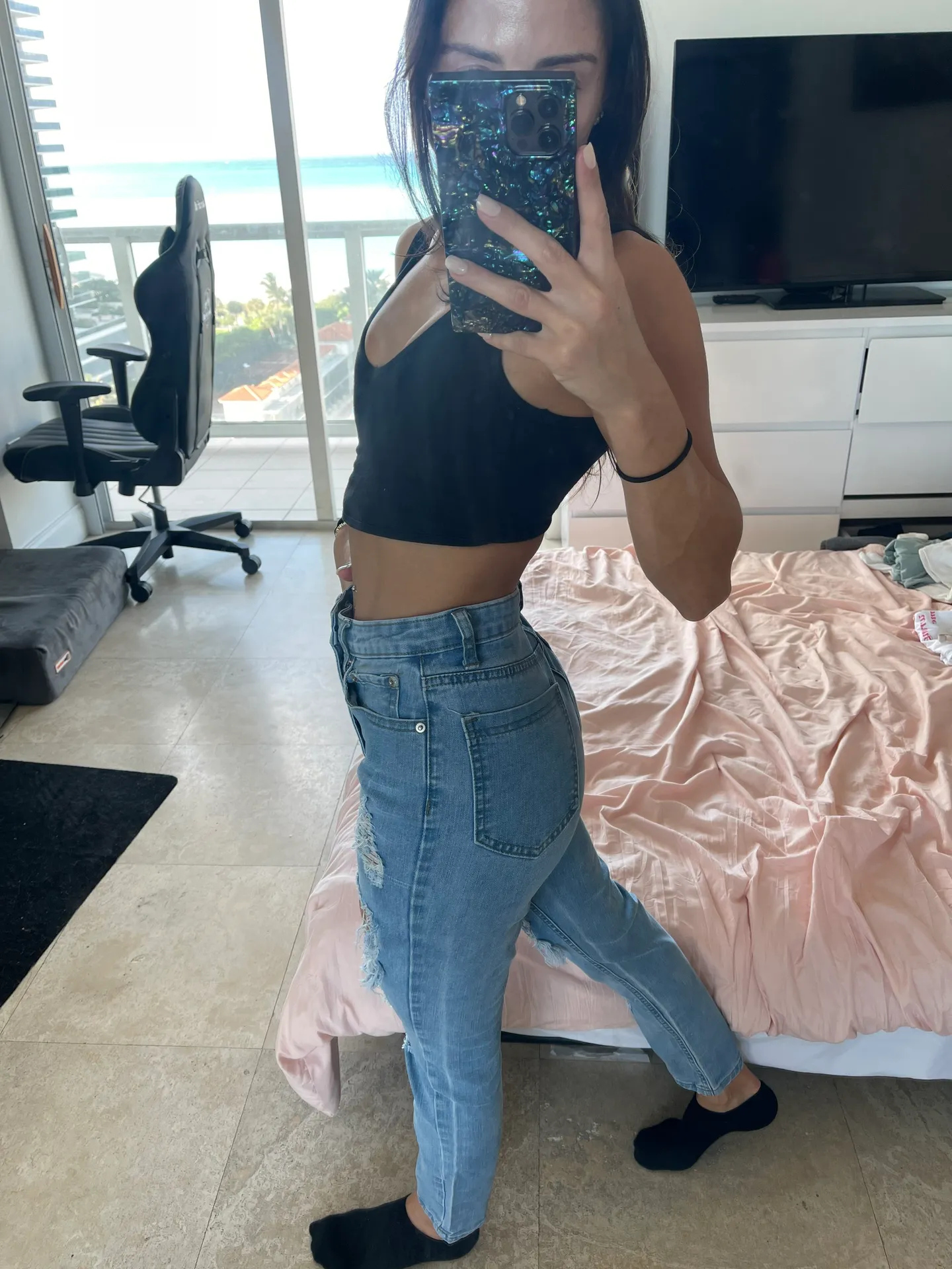 high waisted jeans - Image 3