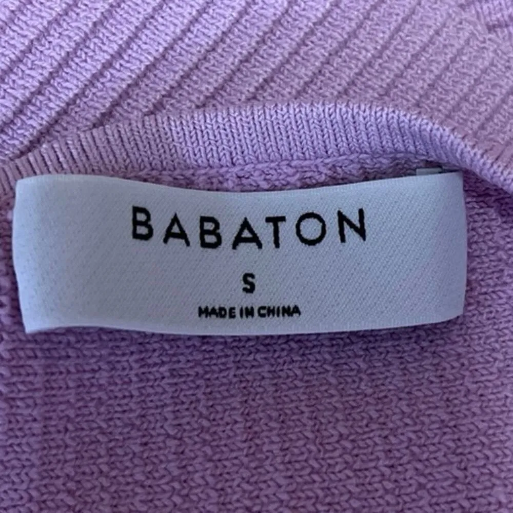 Aritzia Babaton Pink Ribbed Knit One Shoulder Sleeveless Crop Tank Top Size S - Image 3