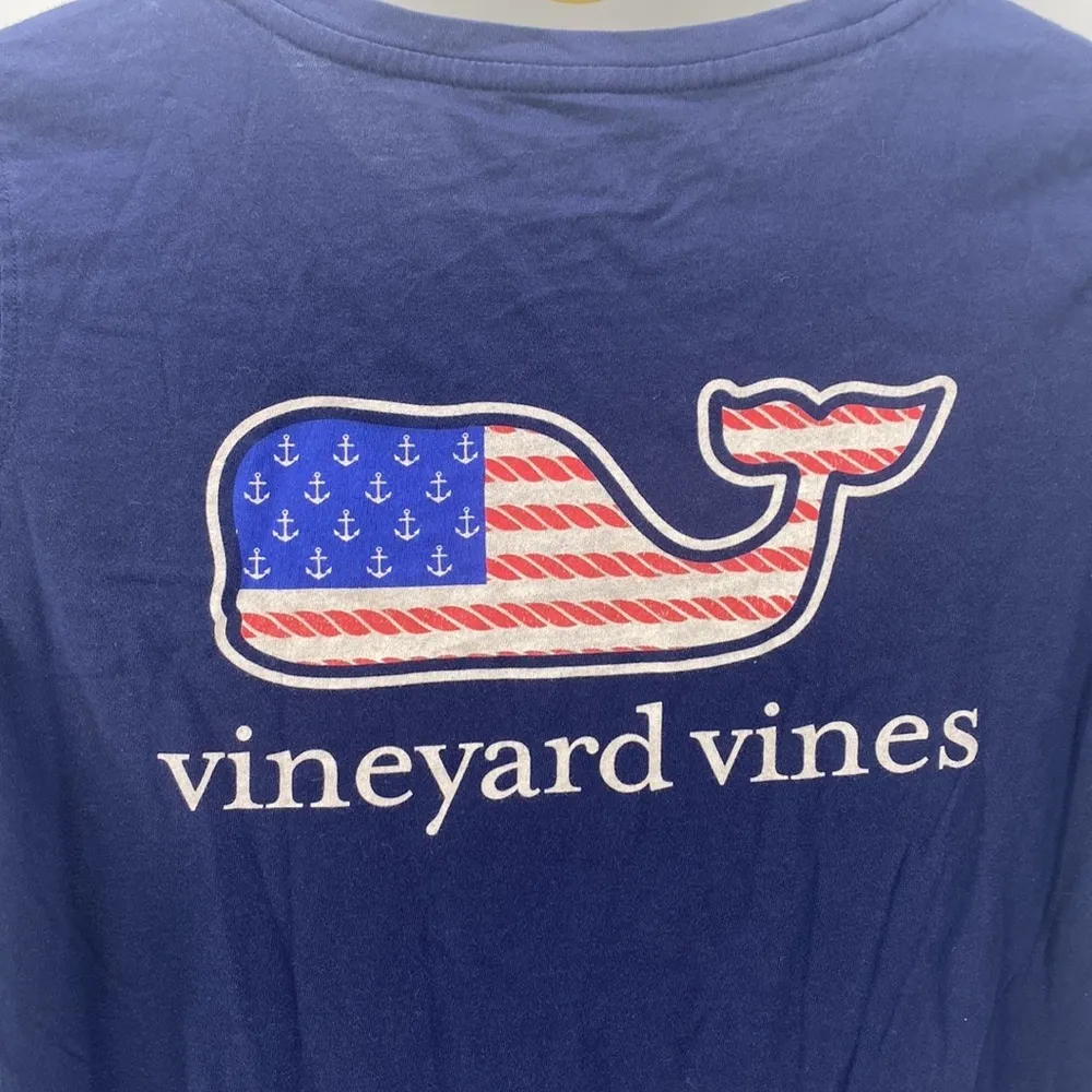 Vineyard Vines blue patriotic whale short sleeve T-shirt nautical coastal summer - Image 5