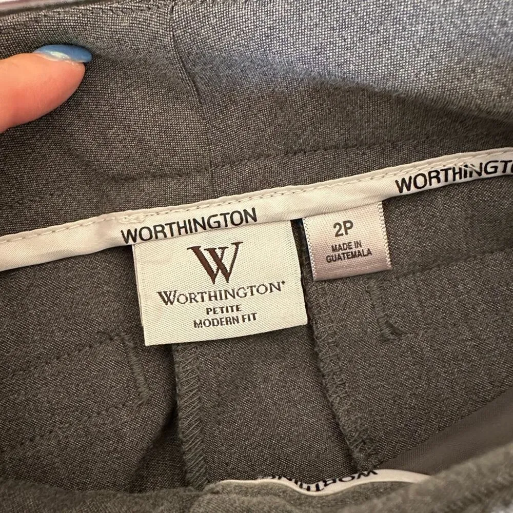 WORTHINGTON PETITES Womens Modern Fit Women’s Straight Leg Trouser Pants Size 2P - Image 3