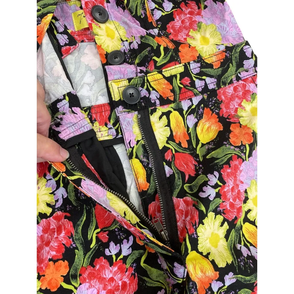 Maeve Anthropologie Noritake womans floral Overalls Shorts Size 0 SKU 8448 - Image 3