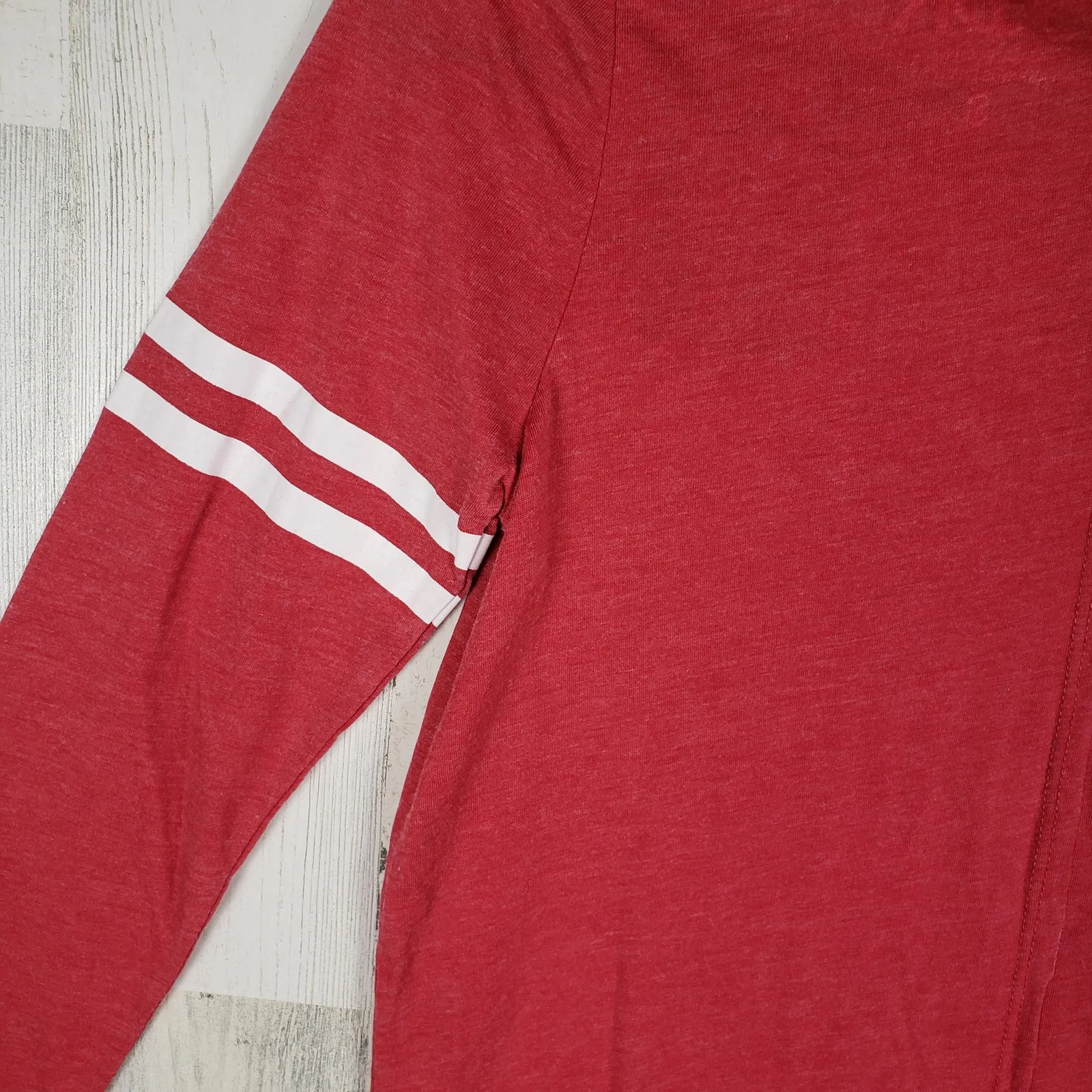 NWT Chaser Red "Presents" Long Sleeve Burnout Graphic Top Women's Size Small - Image 11