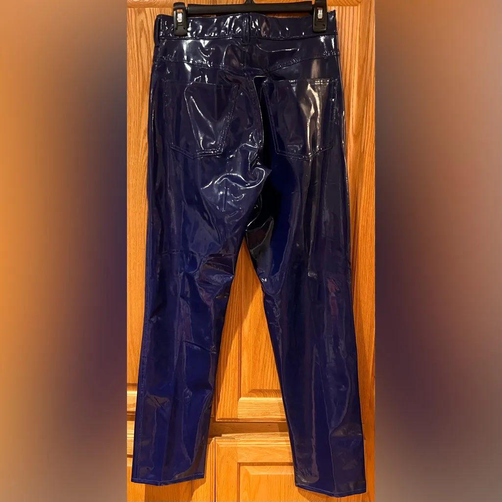 Pyro New York Y2K Violet Purple Vinyl Straight Leg Pants Rave Style Size 28" - Image 6