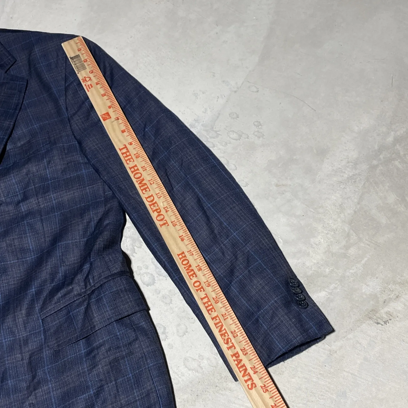 Peter Millar Windowpane Crown Soft Men's SZ L Short Blue Blazer Wool Silk Linen - Image 10