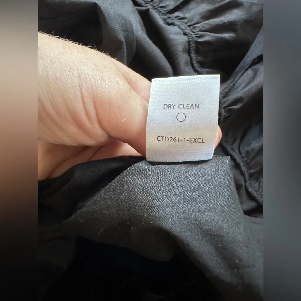 INTERMIX Black Aubrey Smocked Poplin Cotton Midi Dress Size M - Image 13