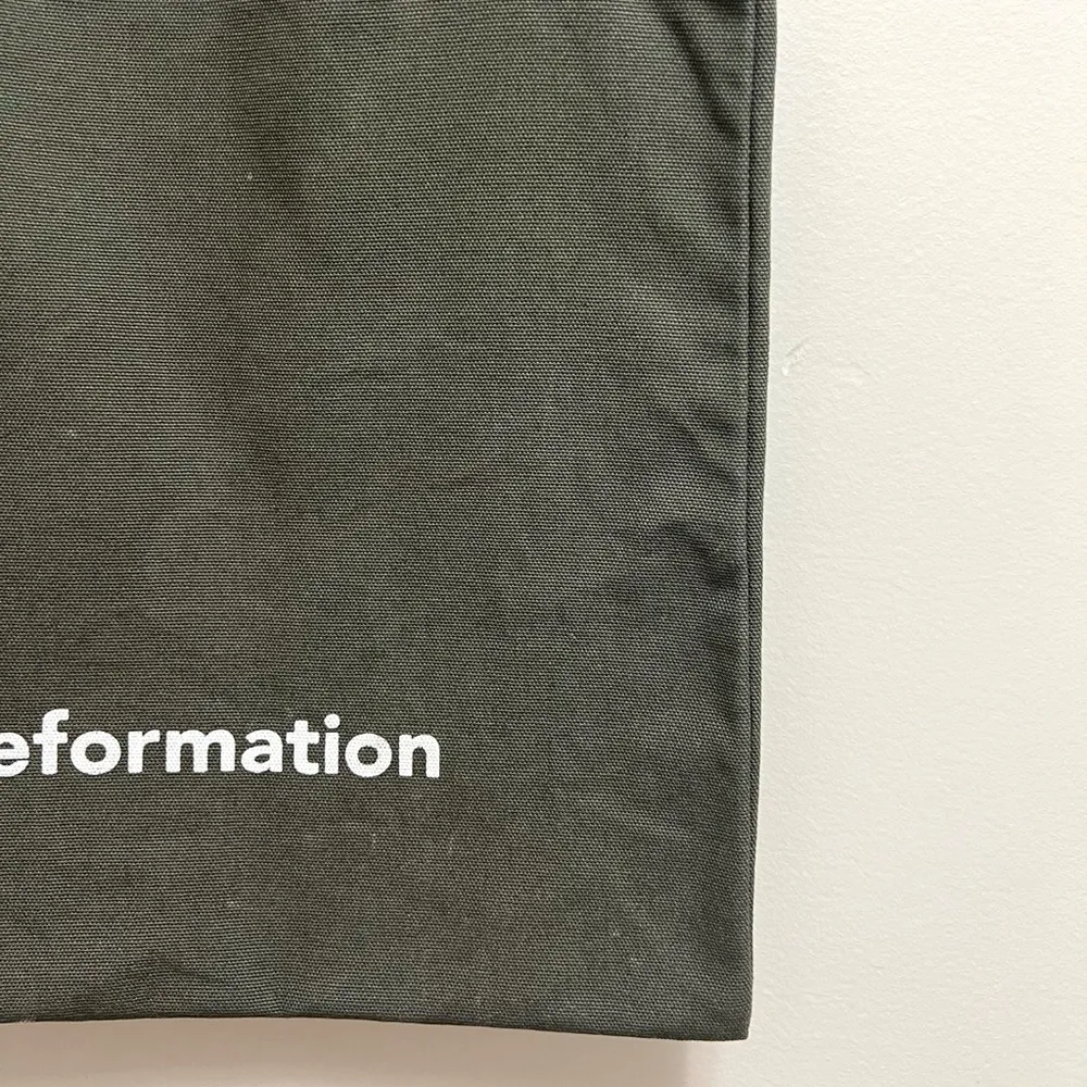 Reformation  Green Canvas Tote Bag - Image 6