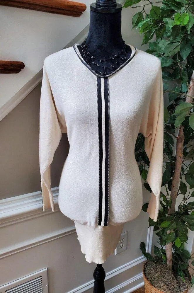 Anthropologie Twelve by Twelve Ivory V-Neck Long Sleeve Pullover Knit Sweater XS - Image 12