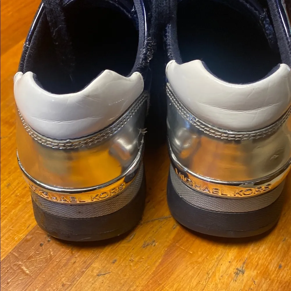 Michael Kors Navy and Silver Sneakers - Image 3