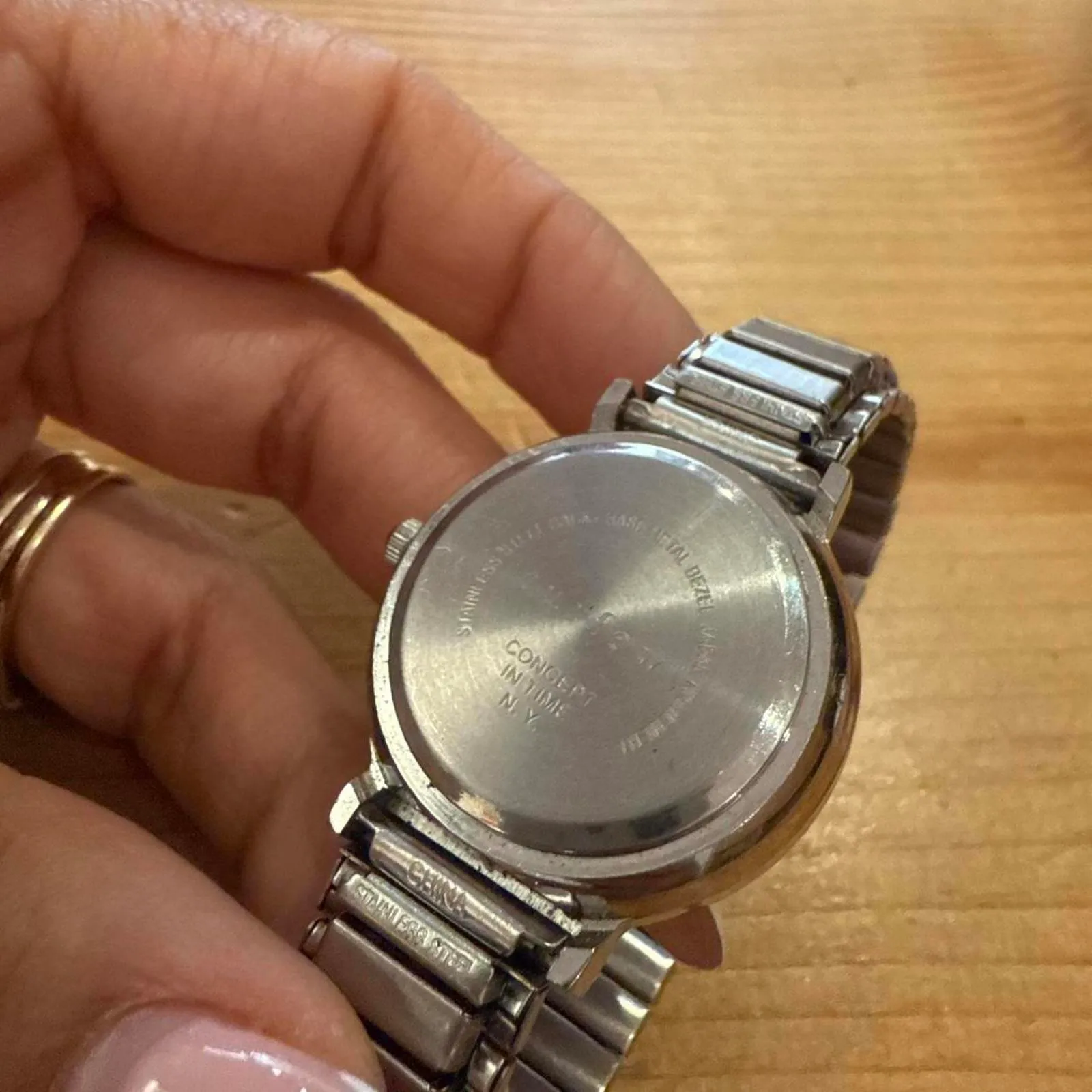 Y2K Silver + Pink Iridescent Stretch Watch - Image 4