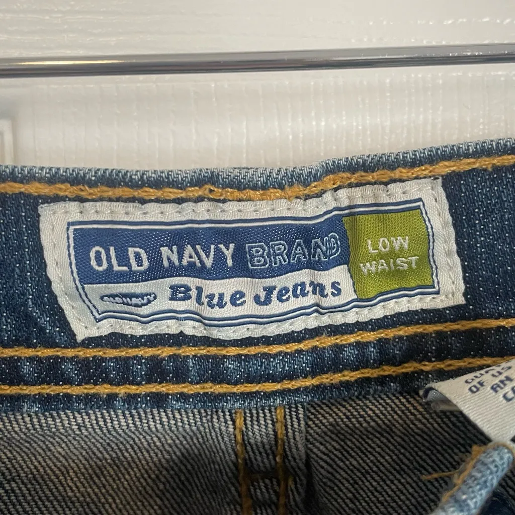 Y2K Vintage Jean Skirt Denim Mini Old Navy Size 16 Blue Low Rise Low Waisted - Image 5