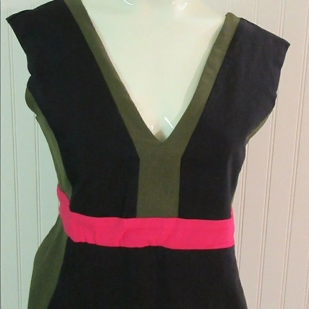 Dress by Vesper green navy & pink sz 16 Blue - Image 3