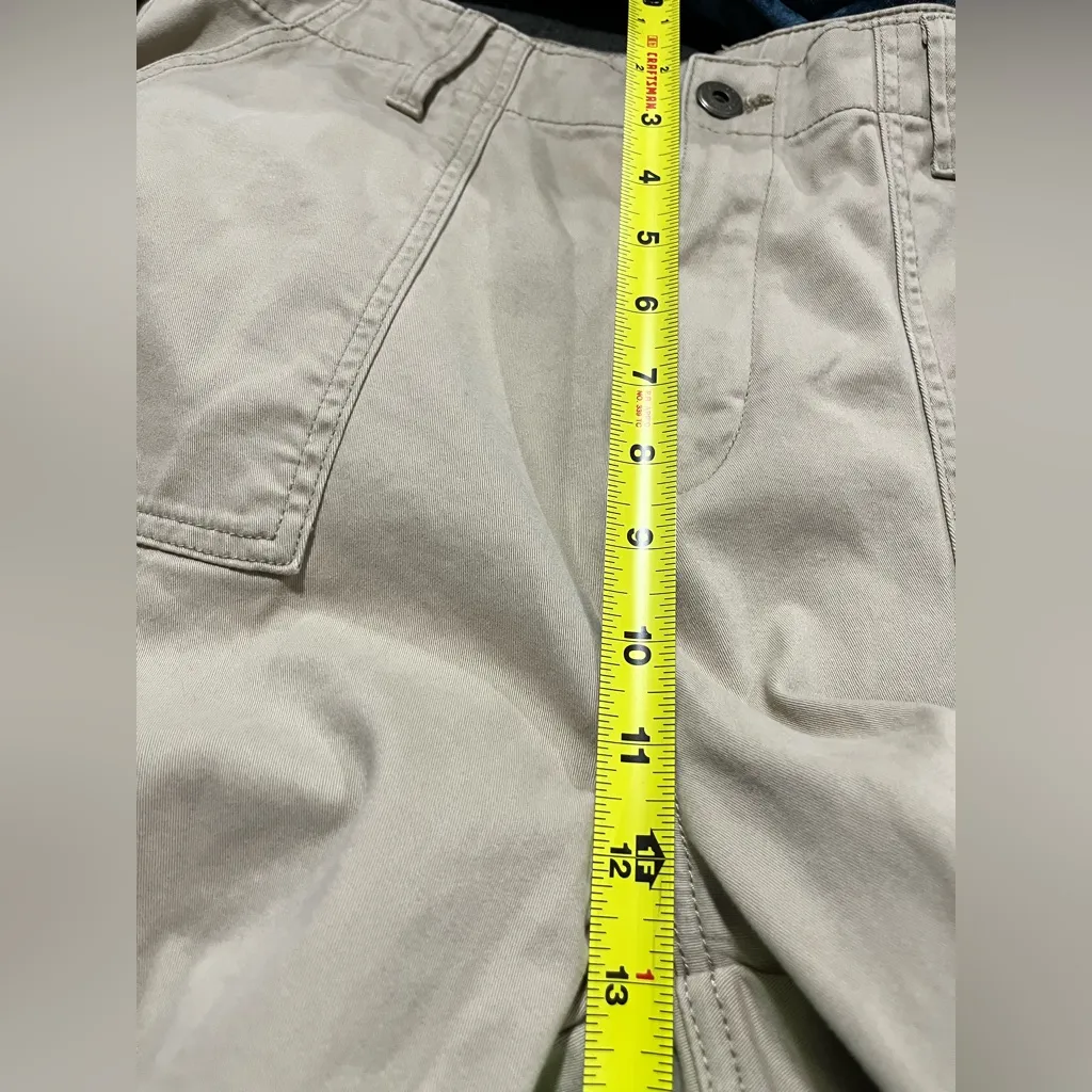 St Johns Bay Pants Womens 12 Beige Khaki Chino Straight Cuffed High-Rise Spandex - Image 5