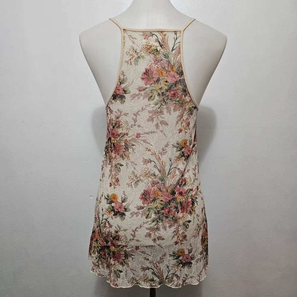 Denim & Supply Ralph Lauren Cream Floral Crochet Detail Lace Tank Size Small - Image 5