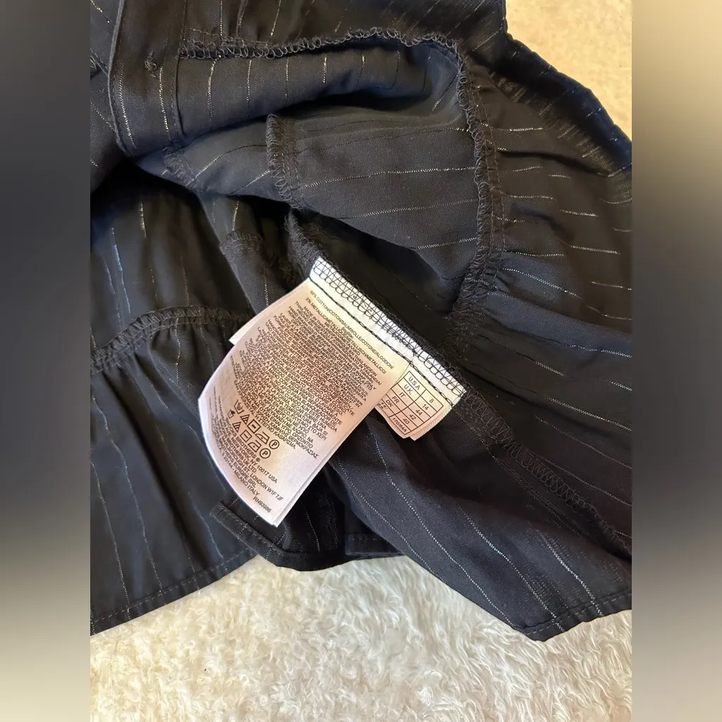 Brooks‎ Brothers Black/White Striped Classy Blouse Size 8 - Image 3