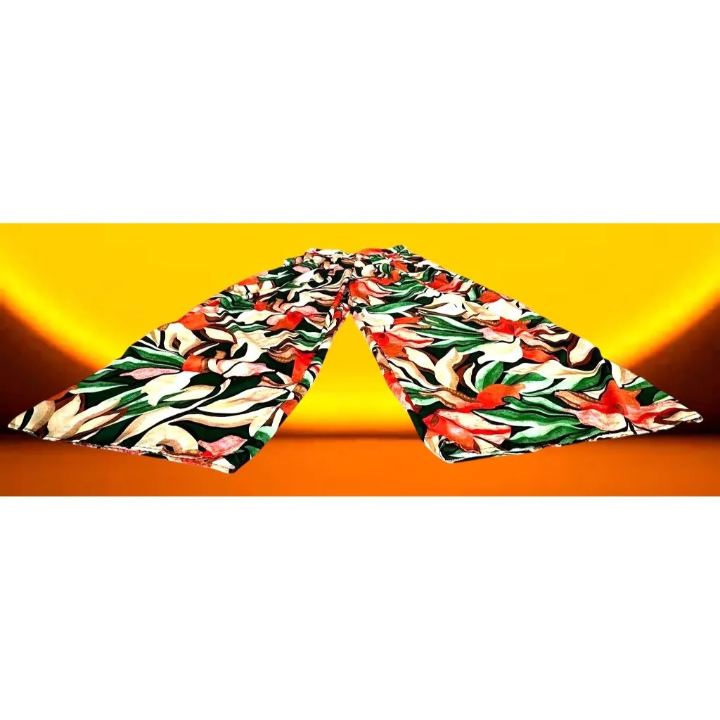 Moon Orchid Palazzo Pants Medium Abstract Festive High Waist Cruise Islands EUC Orange Size undefined - Image 7