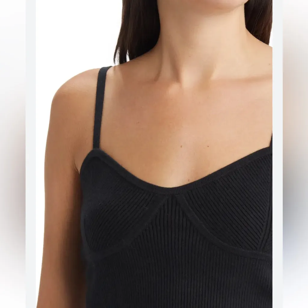 Madewell Corset-Detail Crop Sweater Tank black medium NEW - Image 5