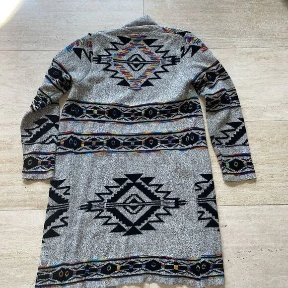 Northern Angel Aztec Southwestern Open Front Long Cardigan Duster Sweater M‎ Size M - Image 7