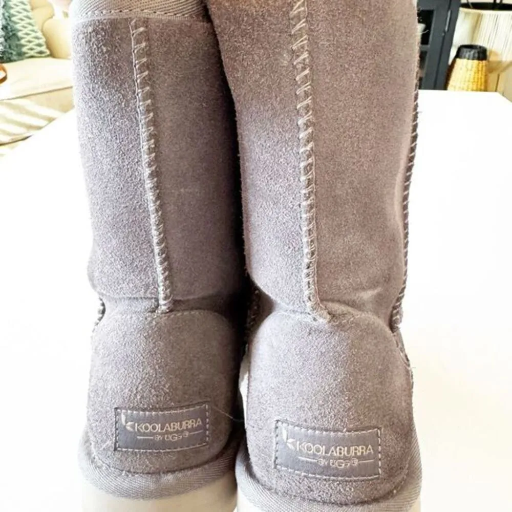 UGG Australia‎ Koolaburra Women's Taupe Suede Short Boots Size 8 Shearling Cozy - Image 9