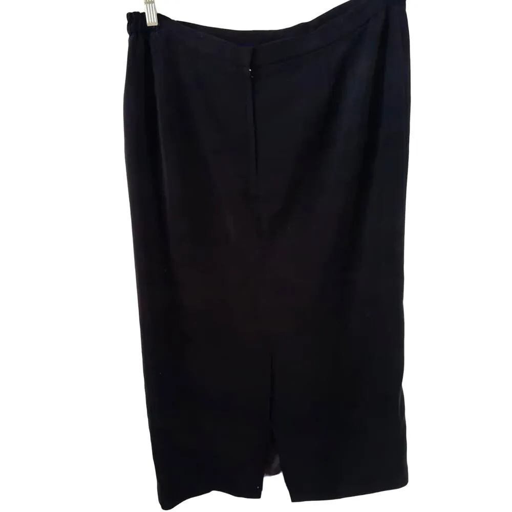 NWOT Vintage Black Floral Embroidered Embellished Pencil Skirt Women Plus Sz 18 - Image 2