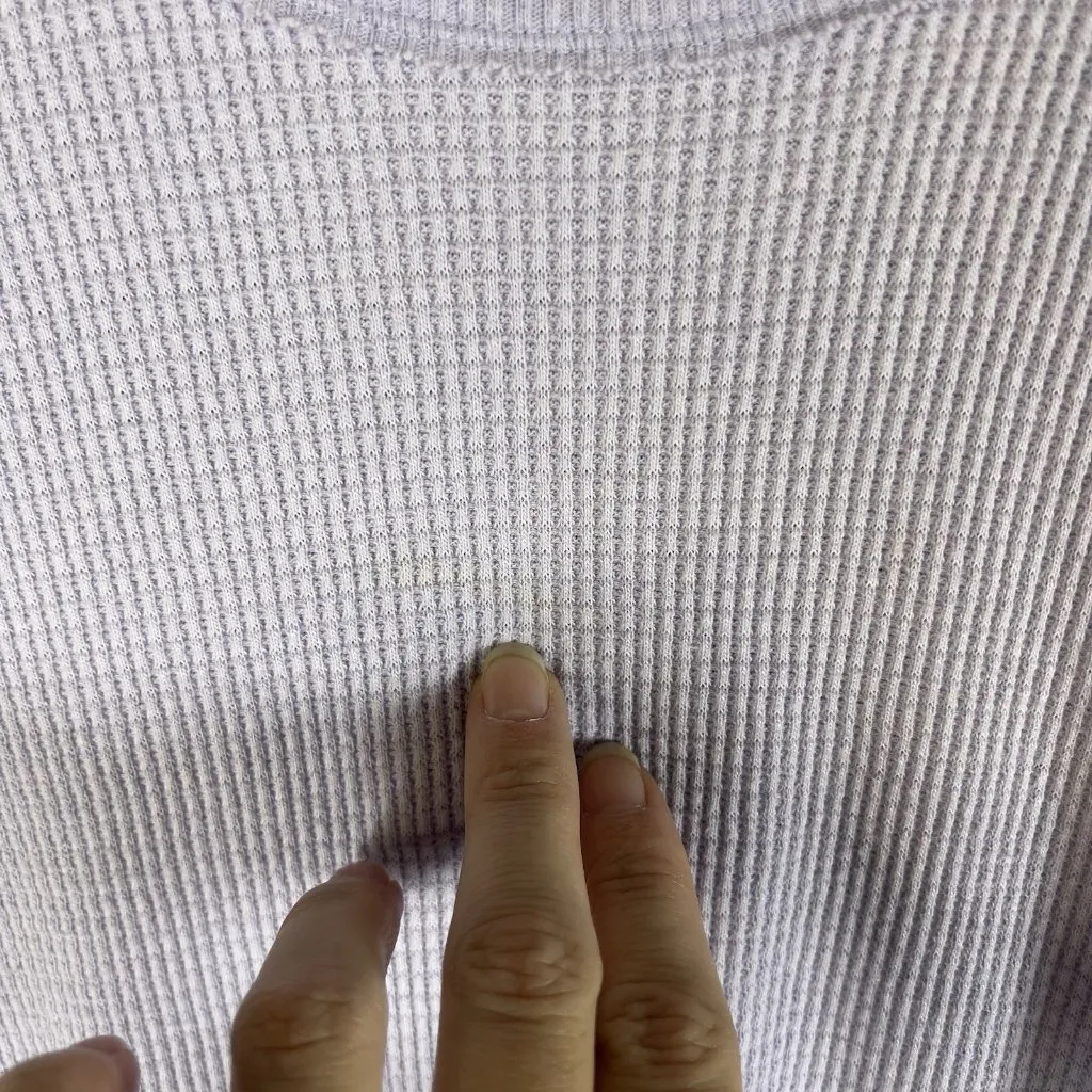 Aritzia TNA Size XXS‎ Alder Thermal Waffle Knit Long Sleeve Lilac Purple Casual - Image 6