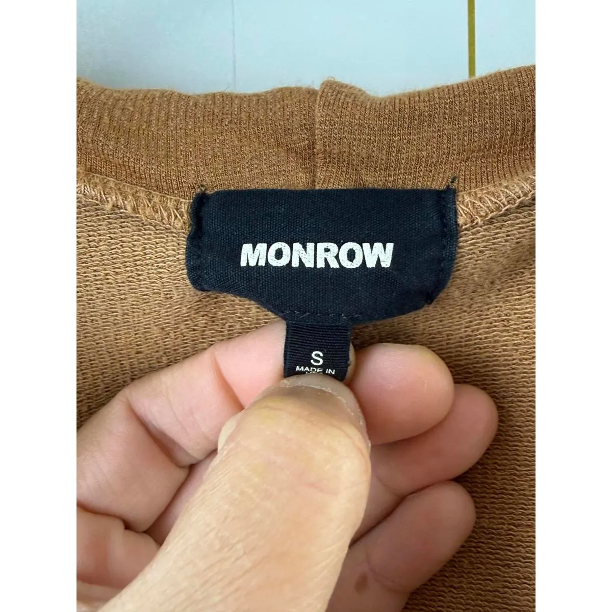 Monrow from Revolve Full Zip Hoodie in Brown Hazelnut - Image 5