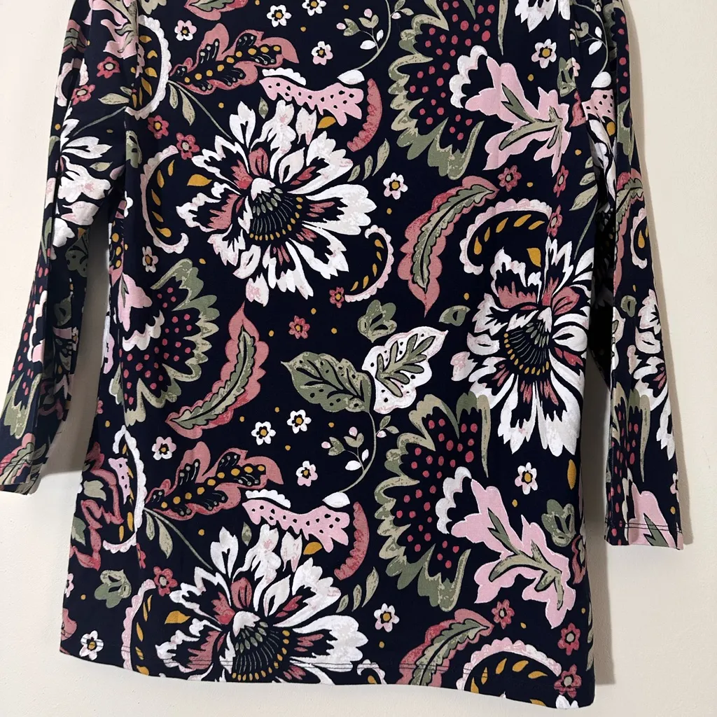 Ann Taylor floral 3/4 sleeve multicolor top size small NWT - Image 9