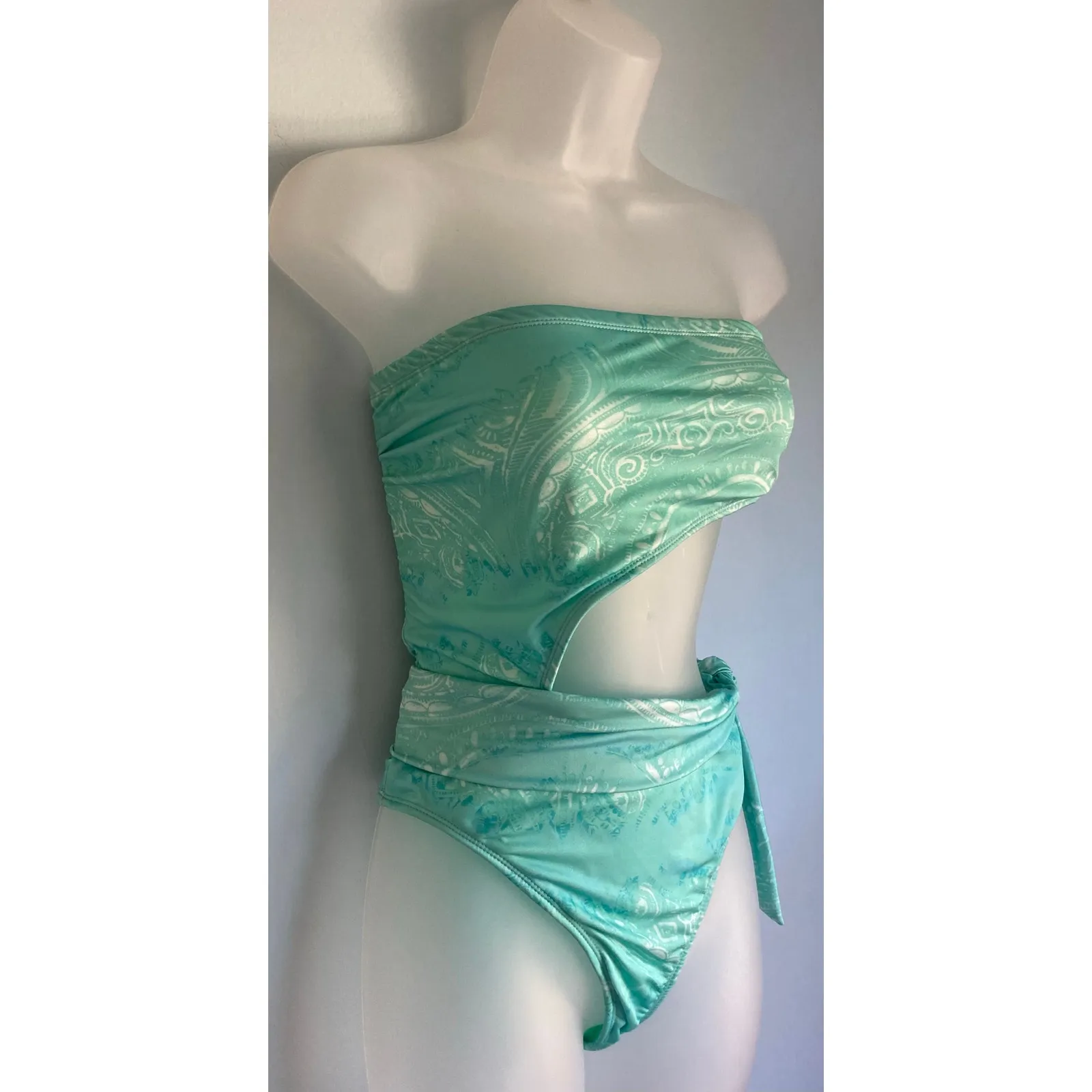 Ramy Brook Swimsuit One Piece Cut Out Medium Green NWT - Image 2
