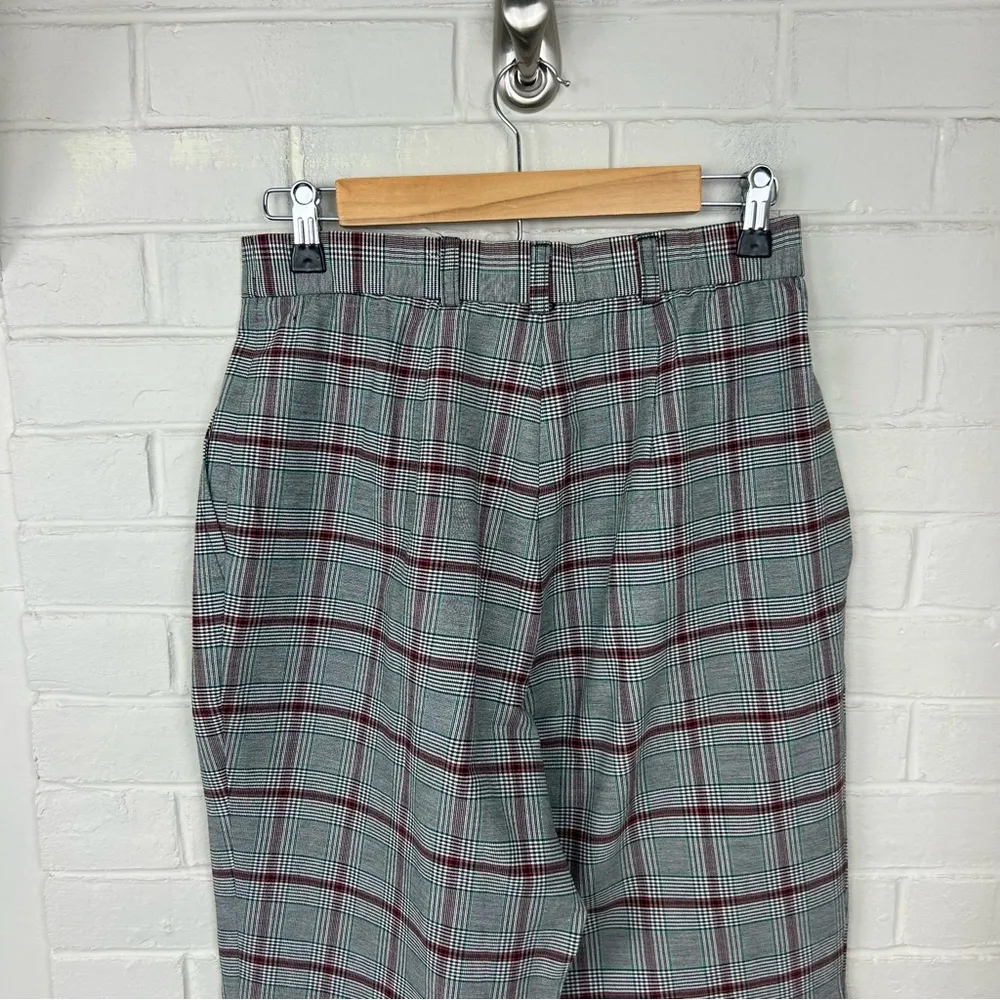 Counterparts Vintage Holiday Plaid Pleated Stirrup Leg Pants Size M - Image 7