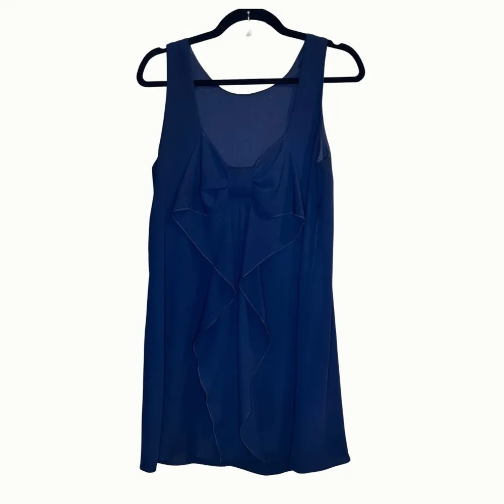 Everly Bow Mini Navy Dress Size M Feminine and Flirty! - Image 2