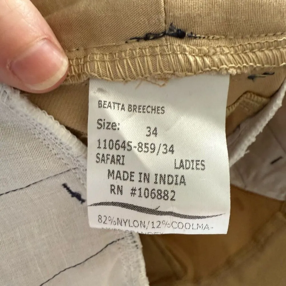 Equine Couture Women’s 34 Tan Beatta Britches Horse Riding pants New - Image 7