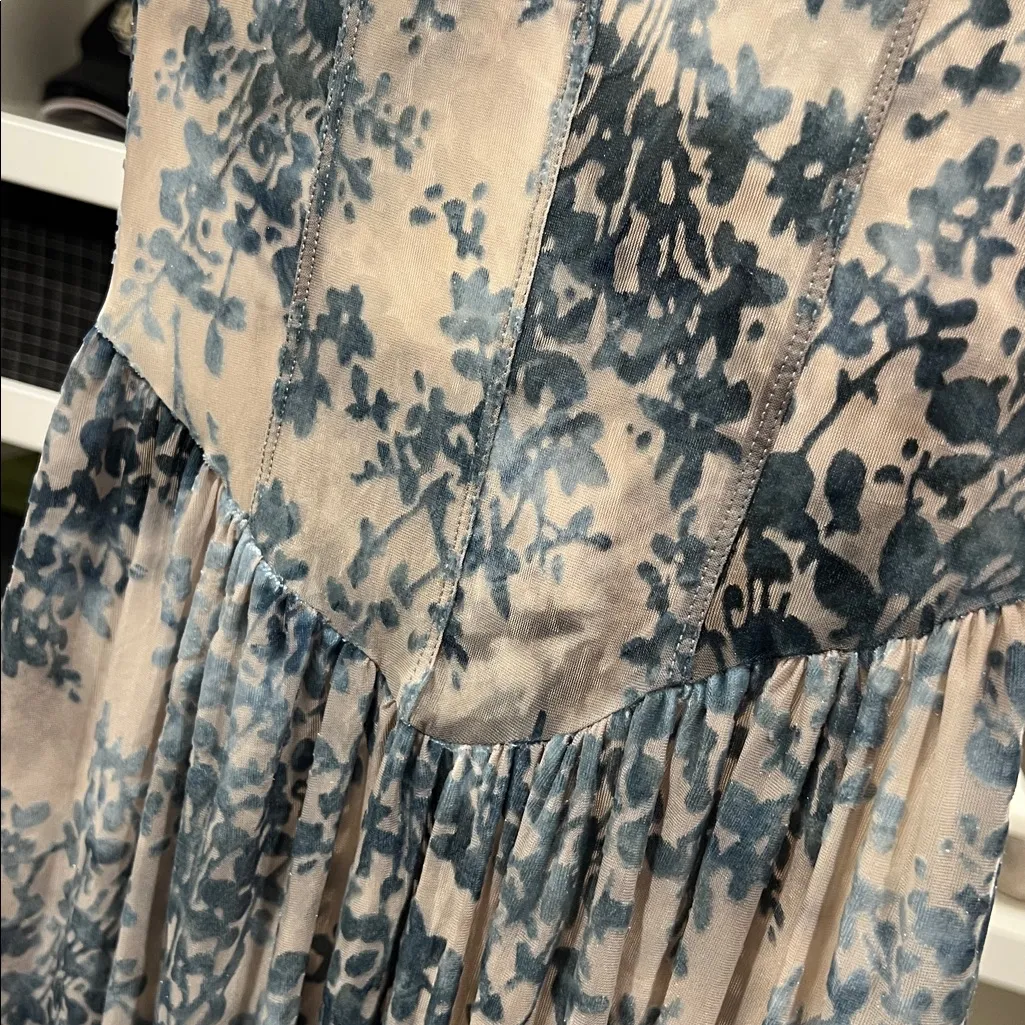 NWT thirty thirty sheer burnout fairy corset maxi dress size XS Blue - Image 3