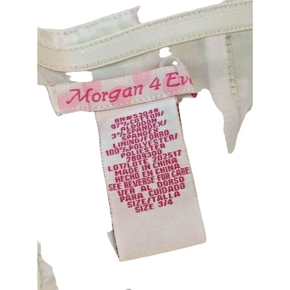 Donna Morgan Sz 3/4 Multi-Color Cotton Blend Floral Lined Sun Dress Knee Length - Image 5