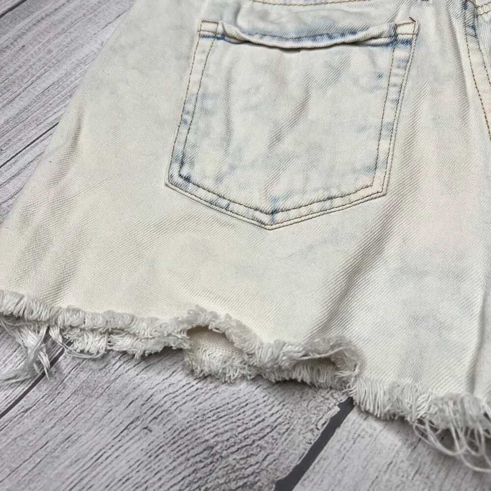 Wild Fable Cut-Off Denim Short White Blue High Rise 5-Pocket Raw Hem Light Wash - Image 5