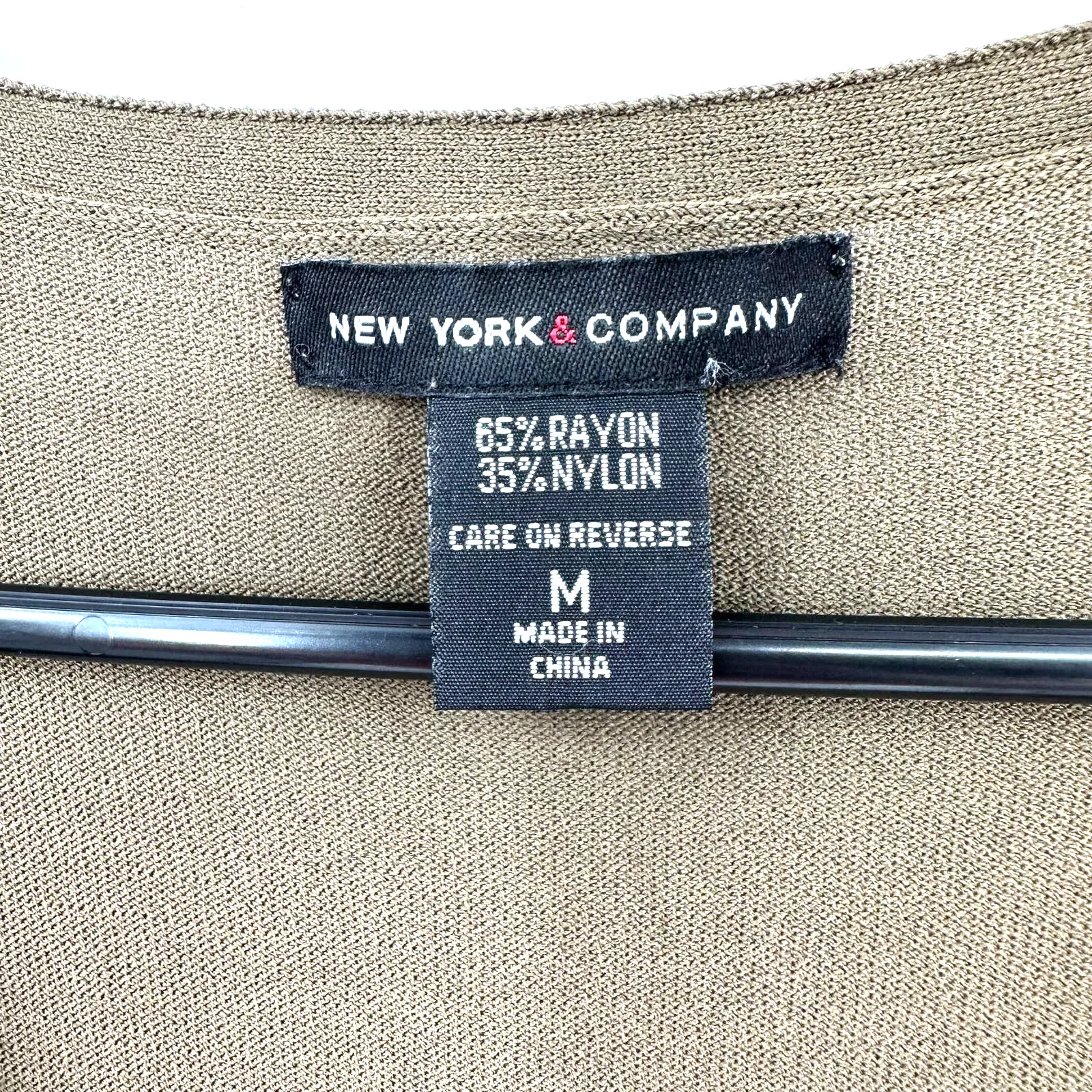 New York & Company size medium olive green or brown wrap style‎ short sleeve top - Image 3