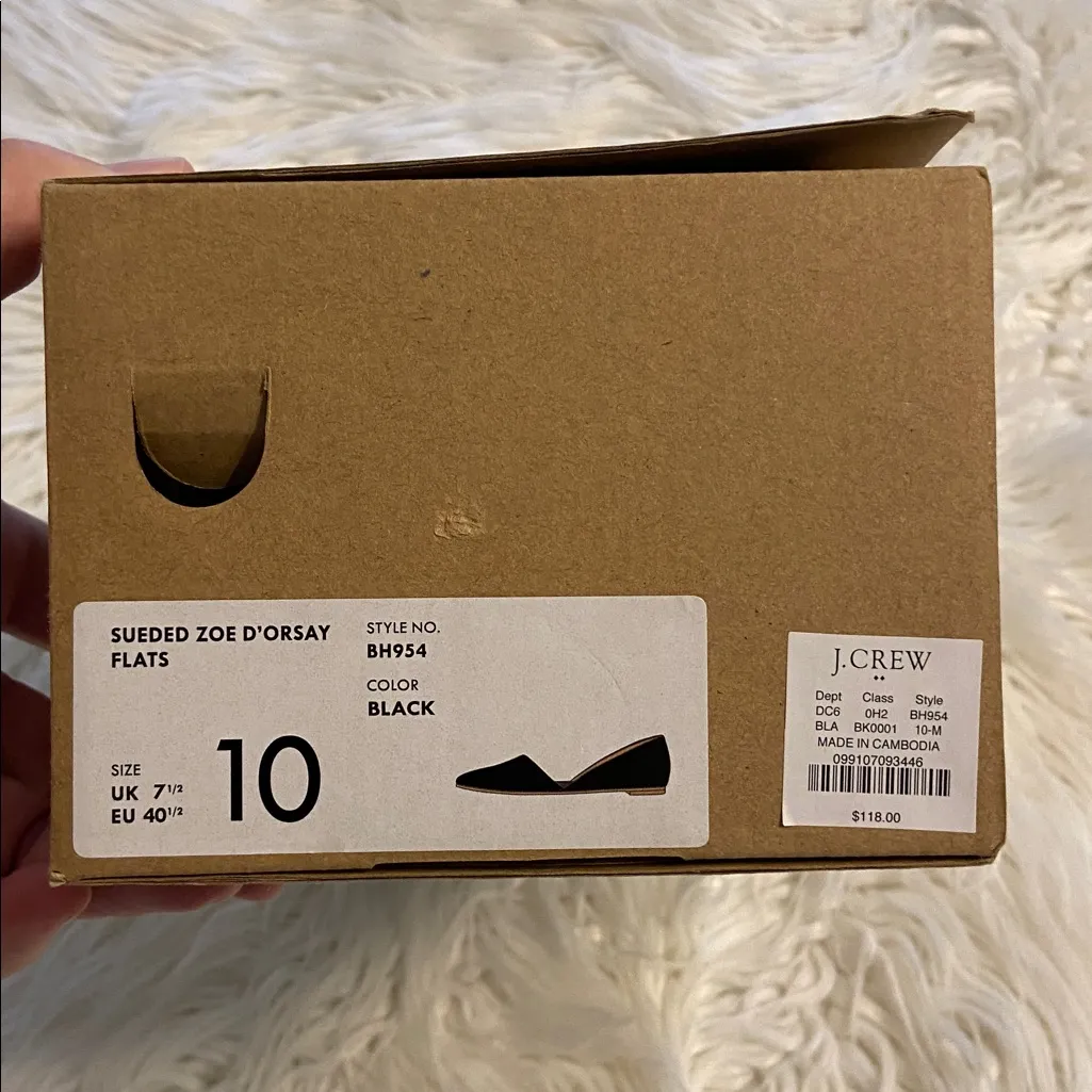 J. Crew Black Pointed Flats shoes size 10 brand new with box see all photos - Image 8