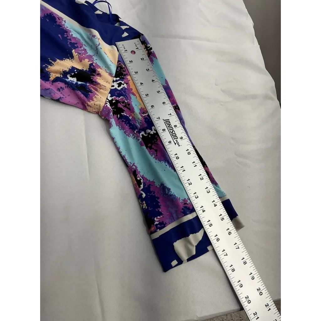 Womans Ali Ro Shift Dress 12 3/4 Sleeve Pullover Knee Length Multicolor Abstract - Image 7