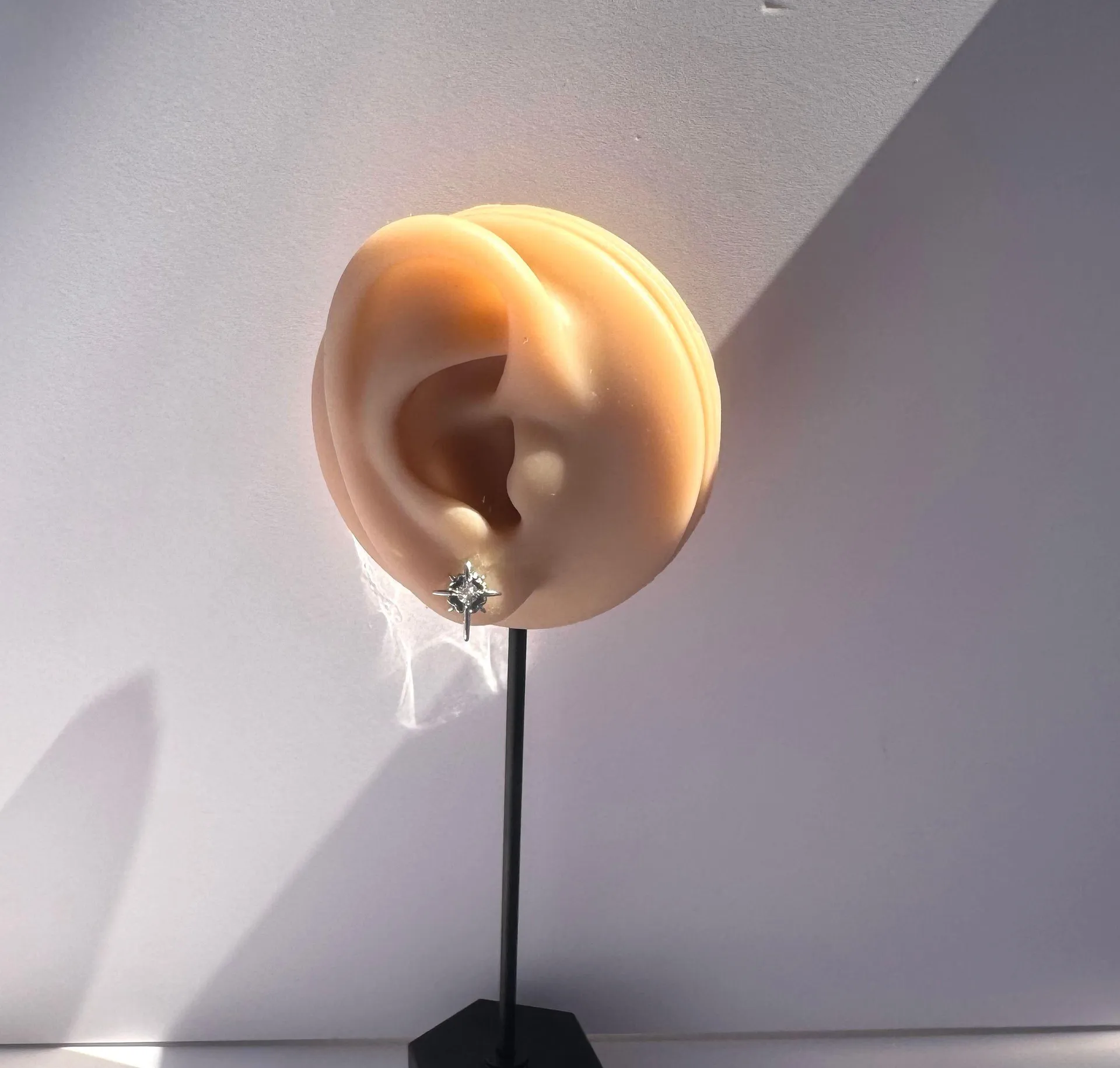 CZ Cubic Zirconia Star Stud Earrings for Men Women Hip Hop Unisex Style Silver - Image 6