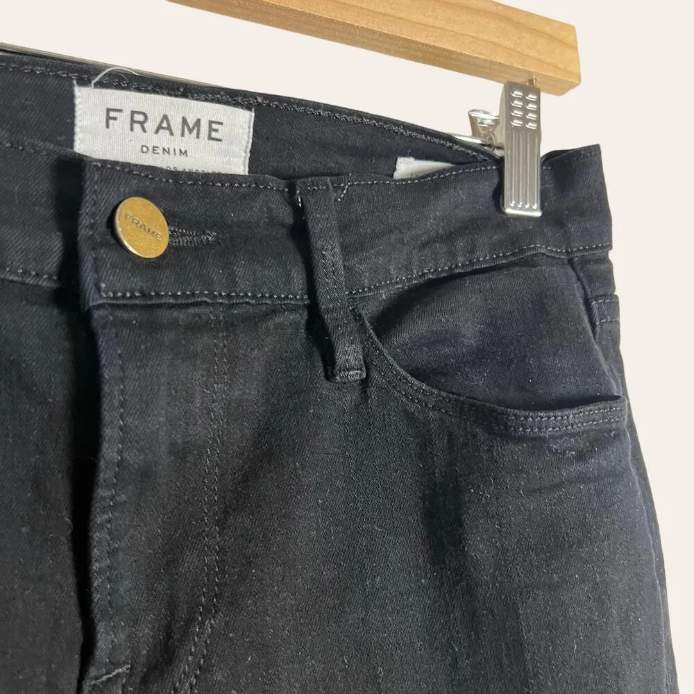 Frame Le Skinny de Jeanne Film Noir Black Mid Rise Jeans Size 26 - Image 5