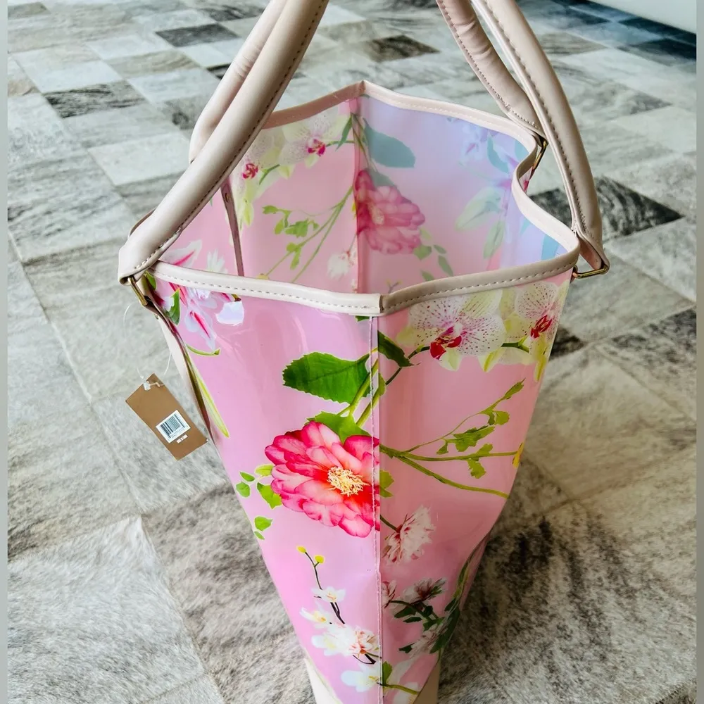SPRING PINK FLORAL TOTE - Image 4