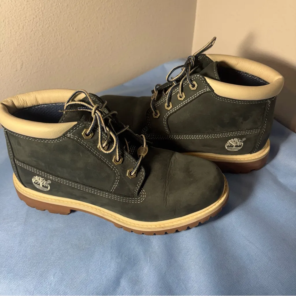 Timberland Women's Nellie Waterproof Chukka Boot in blue nubuck leather NWOT - Image 13