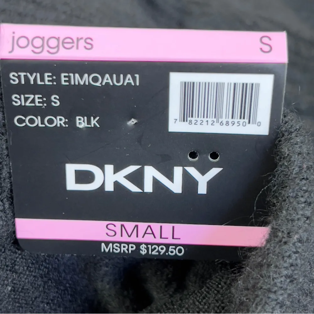 DKNY Black Sweater Style Joggers Size Small Straight Leg w/Drawstring - Image 8