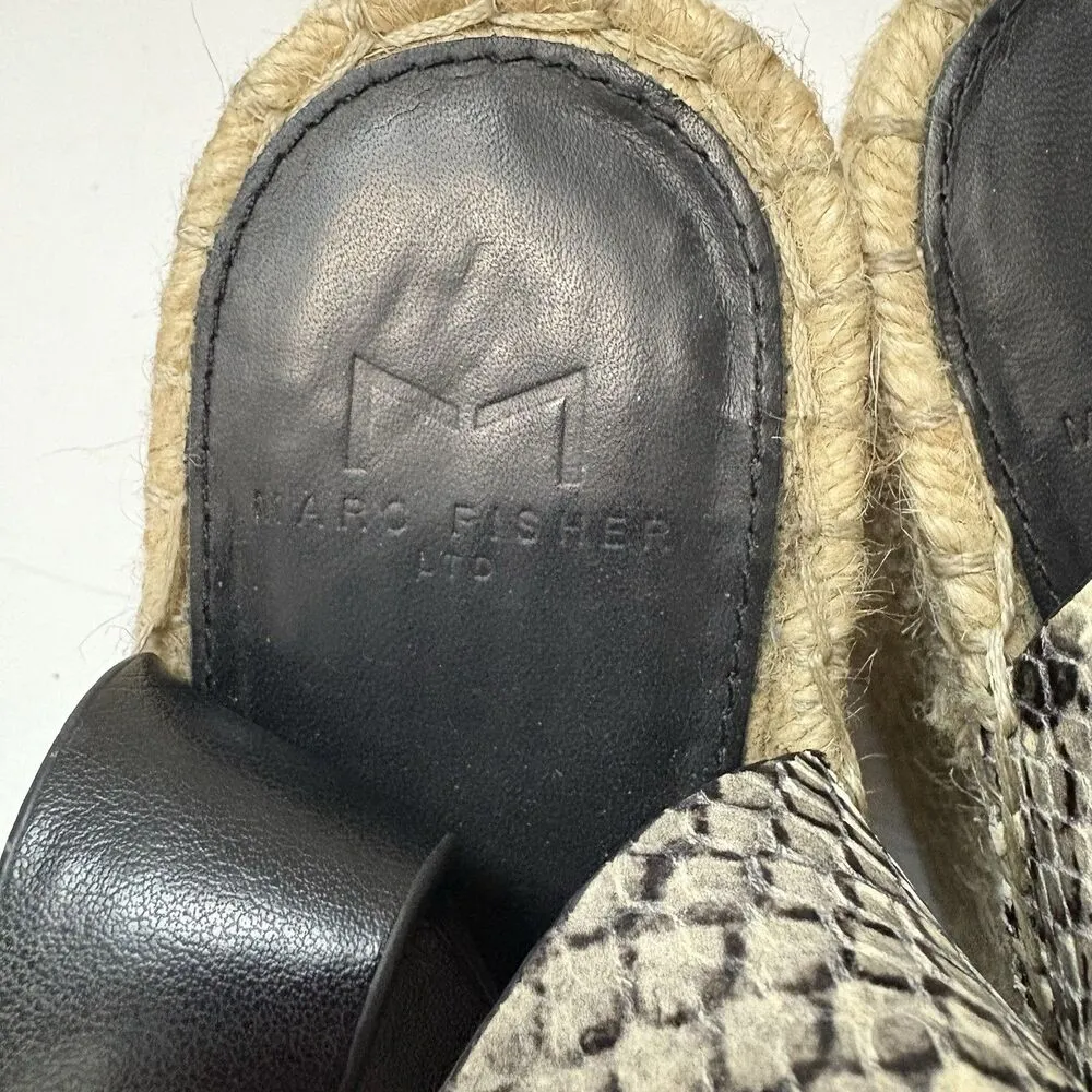 Marc Fisher Women’s Abacia 2 Espadrille Wedge Sandals Black Snake Leather 7.5 - Image 7