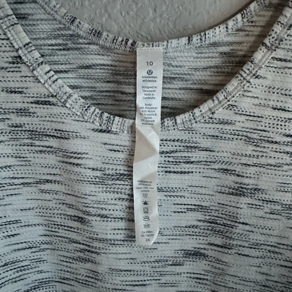 🤍Lululemon Rush Hour White and Gray Space Dye Tank Top - Image 7