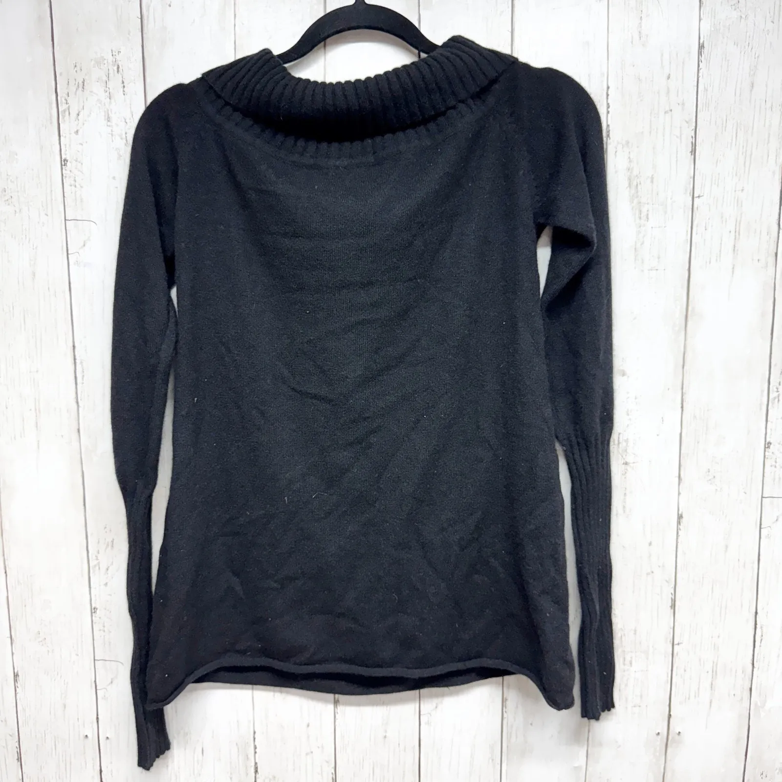 Vintage Walt Disney Sweater Women Sz Medium Black Graphic Long Sleeve Turtleneck - Image 6