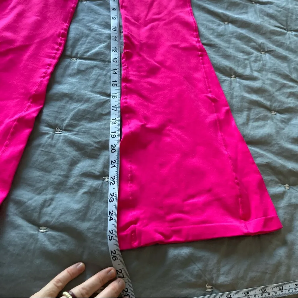 NWOT Free People Women's Pink Wide Leg High Waist Flare Leggings Pant Size XS/S - Image 9