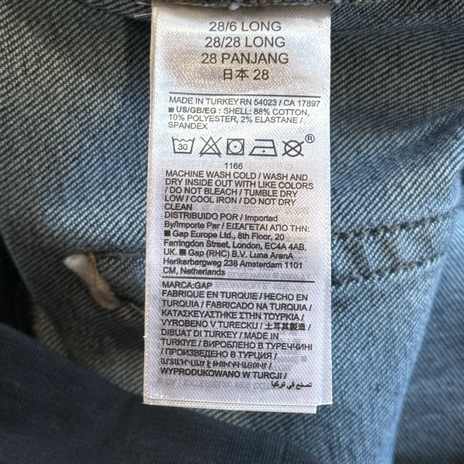 GAP Maternity Straight Leg Jeans 28 6 Long Cheeky True Waistband Full Panel Pant - Image 9